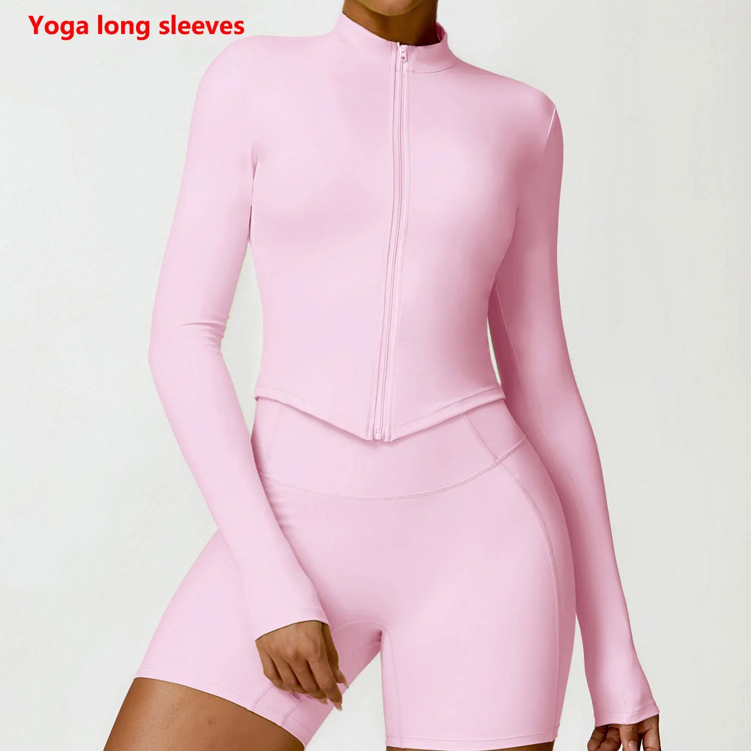 Women'S Gym Exercise Shirt Yoga Long Sleeve Sportswear Top Zipper Jacket Gym Push up Workout Tops Running Cycling Sportswear